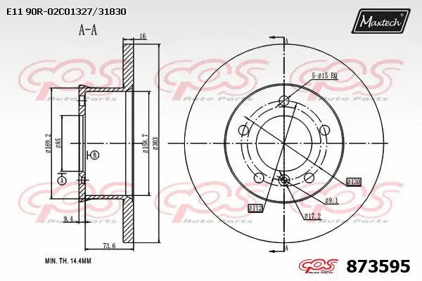 Disque de frein MAXTECH 873595
