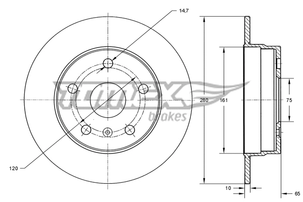 Disque de frein TOMEX Brakes TX 74-00