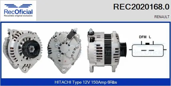 Alternateur RECOFICIAL REC2020168.0