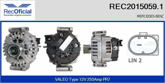 Alternateur RECOFICIAL REC2015059.1