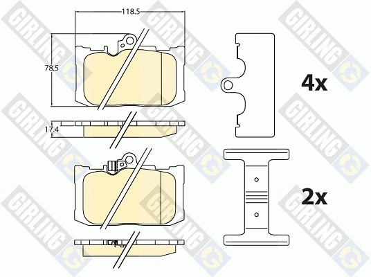 Kit de plaquettes de frein, frein à disque GIRLING 6144606