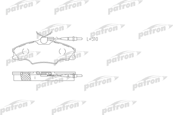 Kit de plaquettes de frein, frein à disque PATRON PBP1062