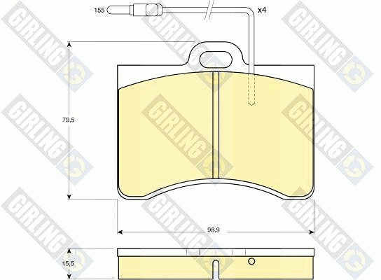 Kit de plaquettes de frein, frein à disque GIRLING 6101659