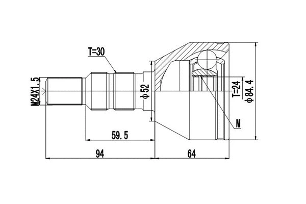 Jeu de joints, arbre de transmission DYNAMATRIX DCV821038