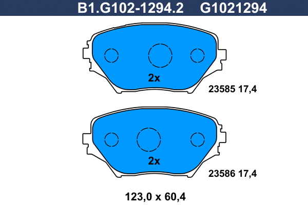 Kit de plaquettes de frein, frein à disque GALFER B1.G102-1294.2