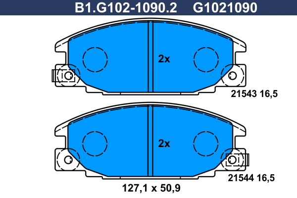 Kit de plaquettes de frein, frein à disque GALFER B1.G102-1090.2