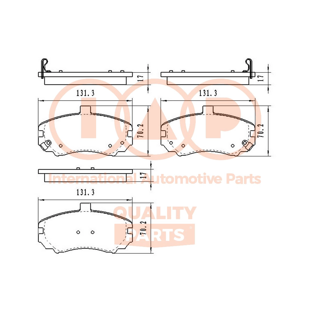 Kit de plaquettes de frein, frein à disque IAP QUALITY PARTS 704-07024