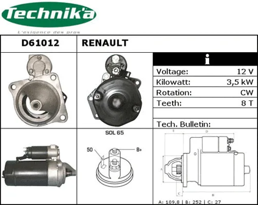 Démarreur Technika D61012