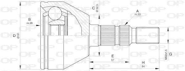 Jeu de joints, arbre de transmission OPEN PARTS CVJ5603.10