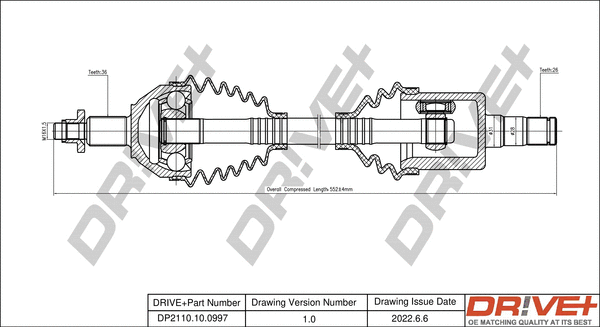 Arbre de transmission Dr!ve+ DP2110.10.0997