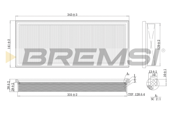 Filtre à air BREMSI FA2121
