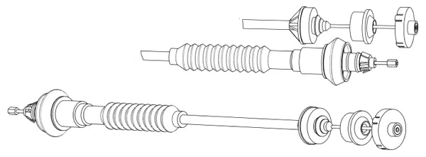 Tirette à câble, commande d'embrayage CEF PU01157