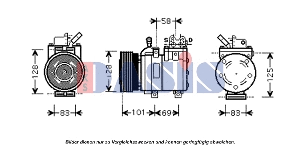 Compresseur, climatisation AKS DASIS 851616N