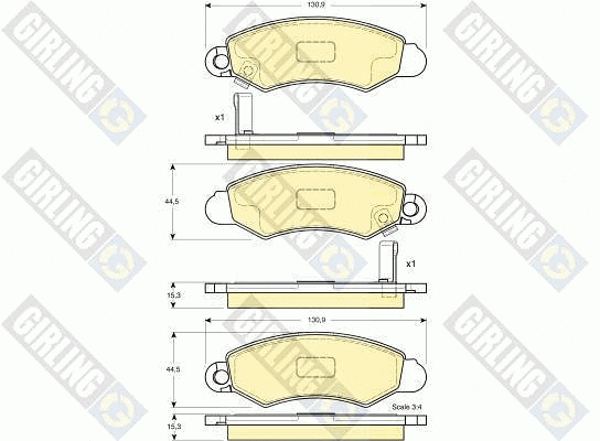 Kit de plaquettes de frein, frein à disque GIRLING 6132154
