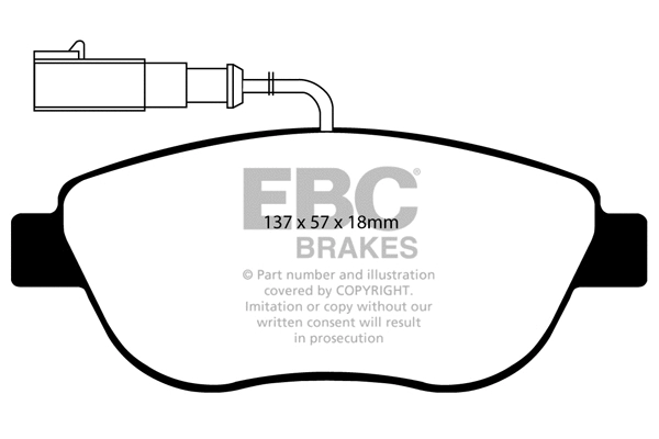 Kit de plaquettes de frein, frein à disque EBC Brakes DP21383/2