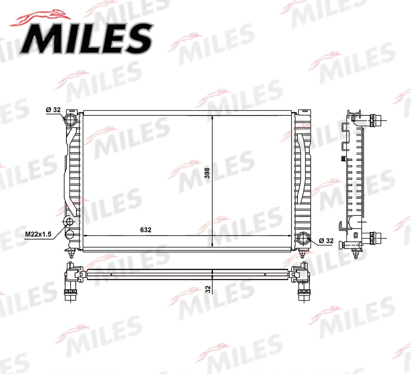 Radiateur, refroidissement du moteur MILES ACRM372