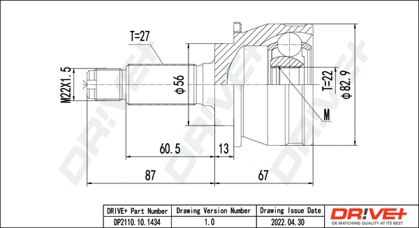 Jeu de joints, arbre de transmission Dr!ve+ DP2110.10.1434