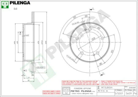 Disque de frein PILENGA 5609