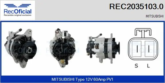 Alternateur RECOFICIAL REC2035103.0