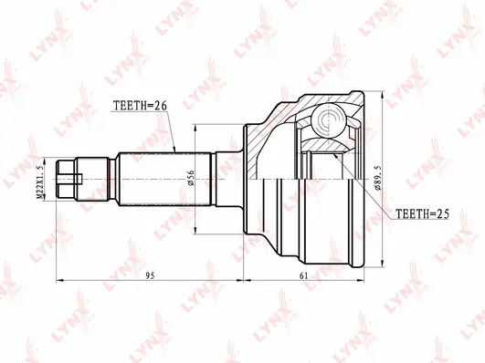 Jeu de joints, arbre de transmission LYNXAUTO CO-5116