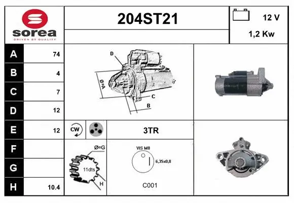 Démarreur STARTCAR 204ST21