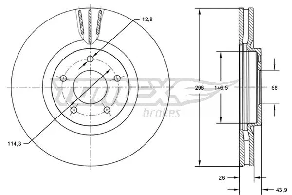 Disque de frein TOMEX Brakes TX 71-84