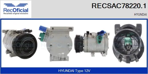 Compresseur, climatisation RECOFICIAL RECSAC78220.1