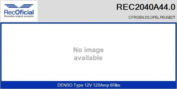 Alternateur RECOFICIAL REC2040A44.0