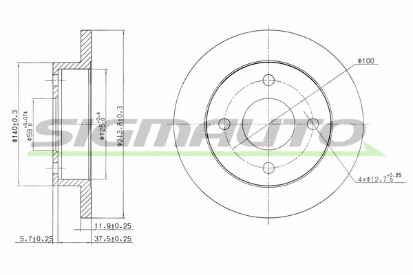 Disque de frein SIGMAUTO DBA202S