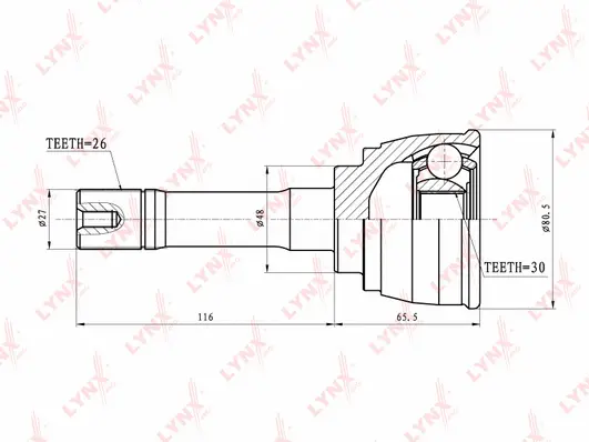 Jeu de joints, arbre de transmission LYNXAUTO CO-7305