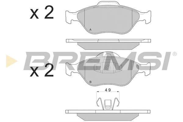 Kit de plaquettes de frein, frein à disque BREMSI BP2872