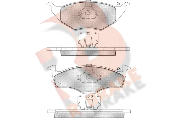 Kit de plaquettes de frein, frein à disque R BRAKE RB1373-400