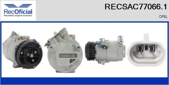 Compresseur, climatisation RECOFICIAL RECSAC77066.1