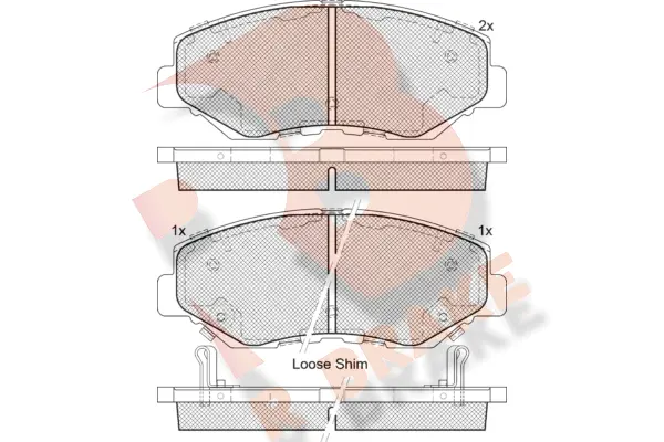 Kit de plaquettes de frein, frein à disque R BRAKE RB1558