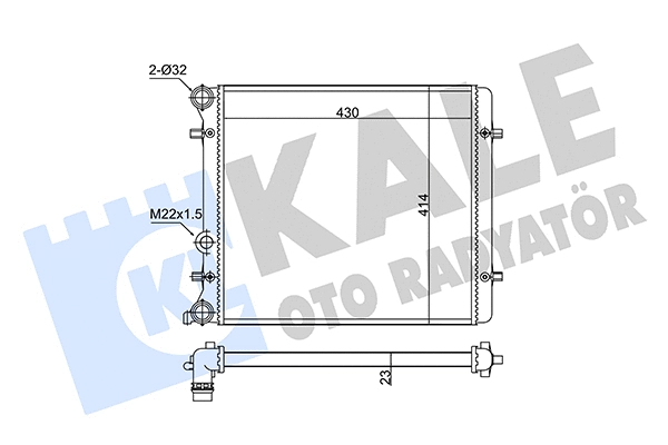 Radiateur, refroidissement du moteur KALE OTO RADYATÖR 348255