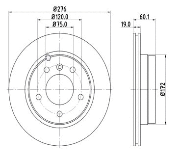 Disque de frein MTR 12108564