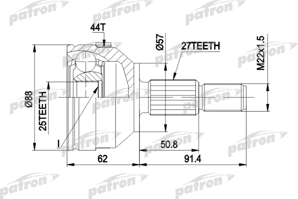 Jeu de joints, arbre de transmission PATRON PCV1200