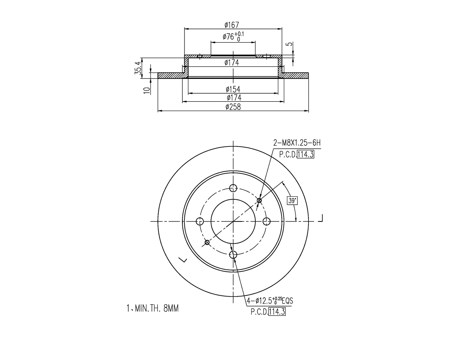 Disque de frein A.Z. Meisterteile AZMT-44-024-1106