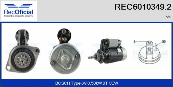 Démarreur RECOFICIAL REC6010349.2