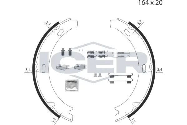 Jeu de mâchoires de frein, frein de stationnement ICER 79PB4012 C