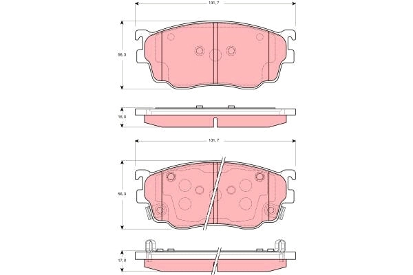 Kit de plaquettes de frein, frein à disque TRW GDB3253DT