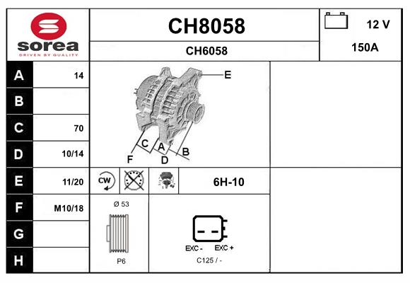 Alternateur SNRA CH8058