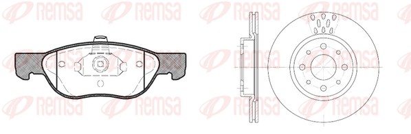 Kit de freins, frein à disques REMSA 8587.00