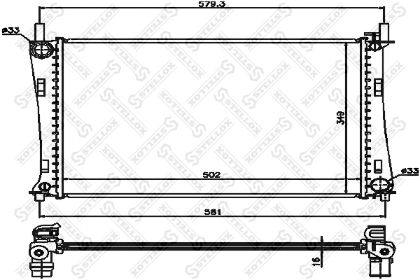 Radiateur, refroidissement du moteur STELLOX 10-25157-SX