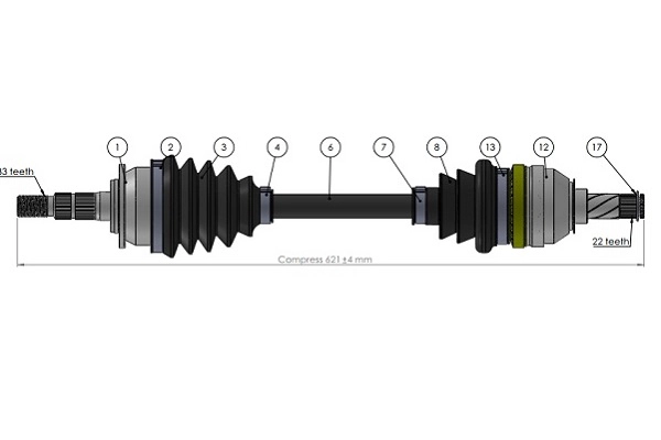 Arbre de transmission SERCORE 221818