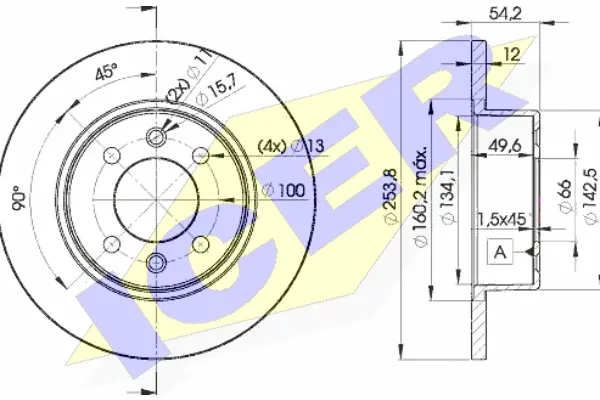 Disque de frein ICER 78BD5166-2
