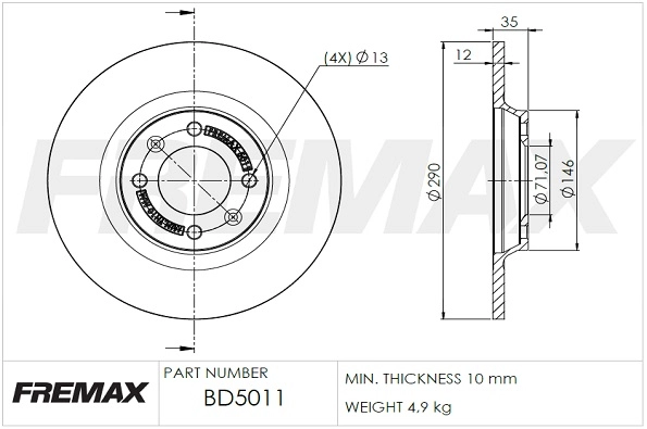 Disque de frein FREMAX BD-5011