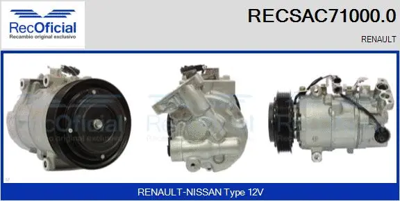 Compresseur, climatisation RECOFICIAL RECSAC71000.0
