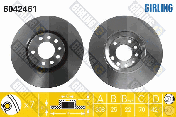 Disque de frein GIRLING 6042461