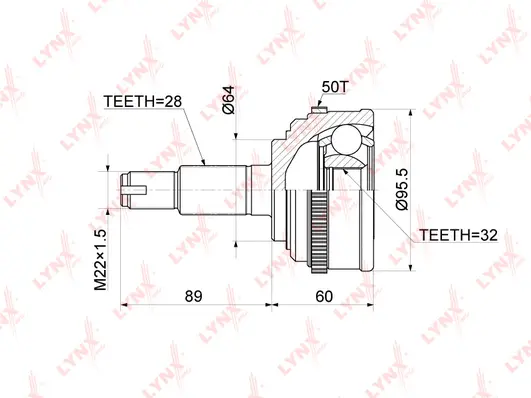 Jeu de joints, arbre de transmission LYNXAUTO CO-3414A